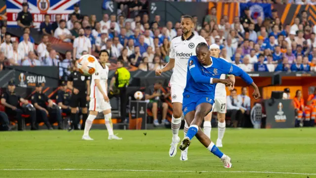 Aribo's effort curled just past the left-hand post