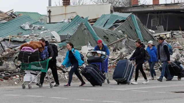 Civilians fleeing the war in Ukraine