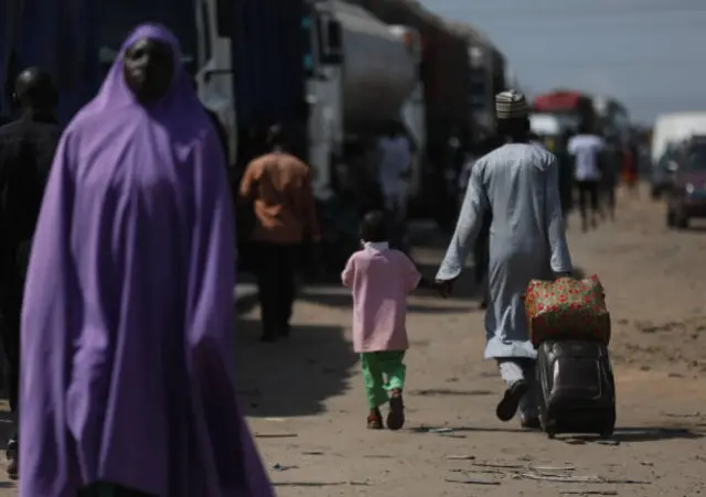 Travellers on the Kaduna-Abuja road