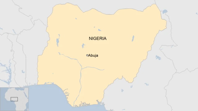 A map showing Abuja in Nigeria.