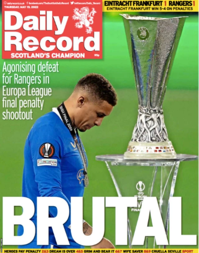 Front page of the Daily Record