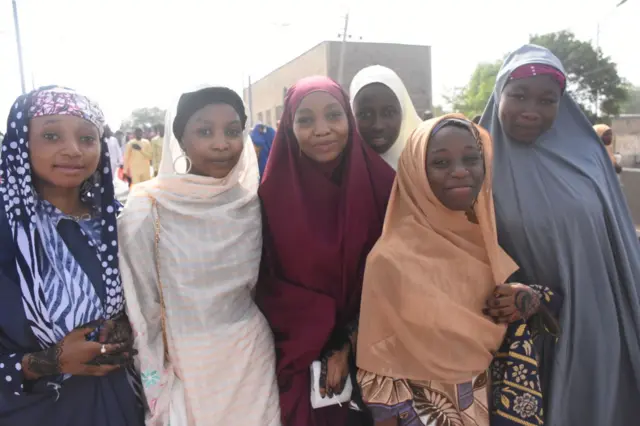 Muslims celebrate Eid al-Fitr with their traditional clothes at streets after Eid al-Fitr prayer in Kano, Nigeria on May 02, 2022.