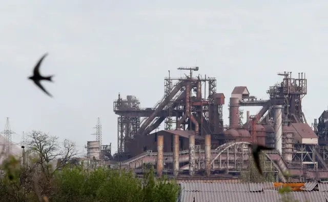 Exterior view of the Azovstal metal works