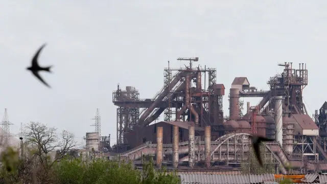 Azovstal iron and steel works in Mariupol