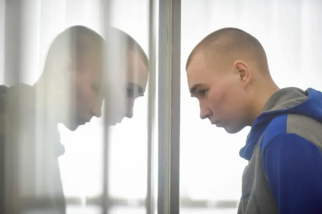 Vadim Shishimarin appears in court on Thursday