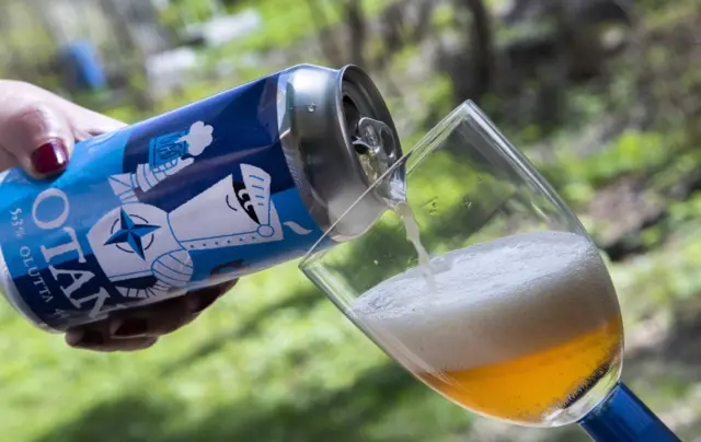 New 'freedom' beer being poured into glass