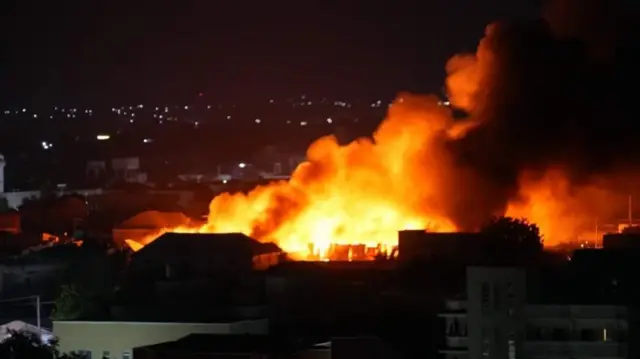 The fire at Banadir Market, Mogadishu, Somalia