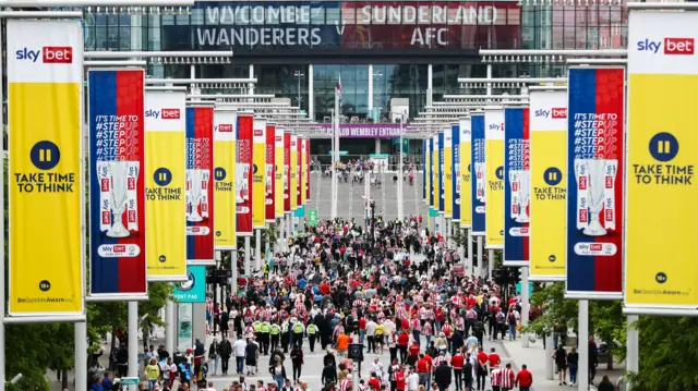 Fans on Wembley Way