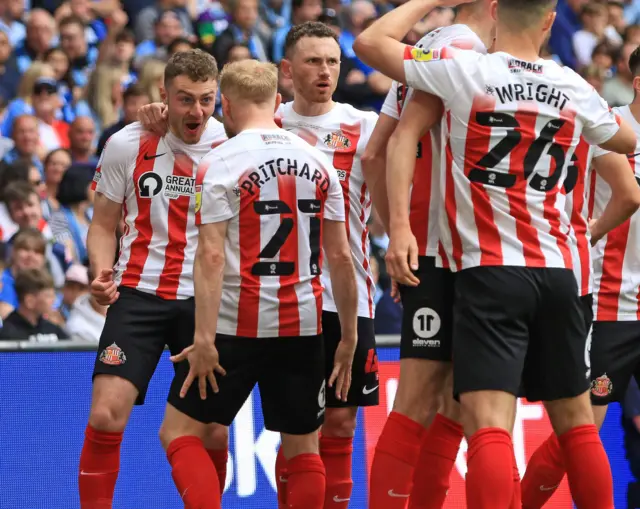 Sunderland celebrate their goal