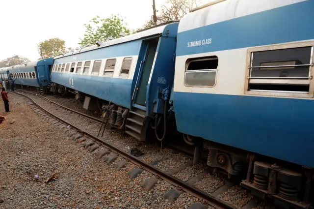 Nigerian train being repaired