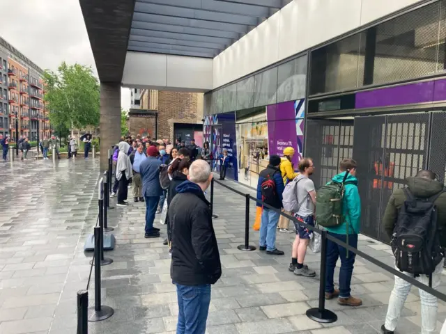 Queue at Woolwich Station