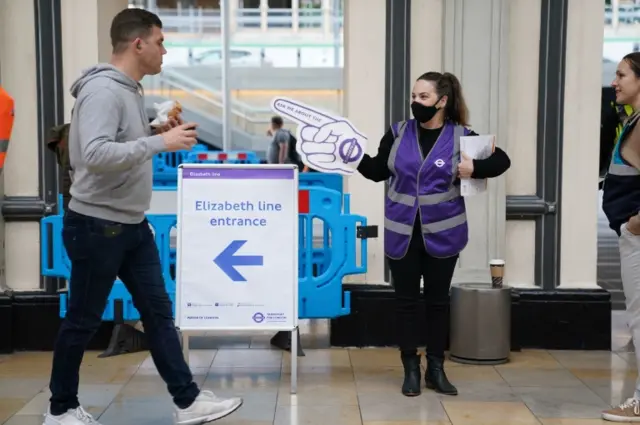 Passengers on platform