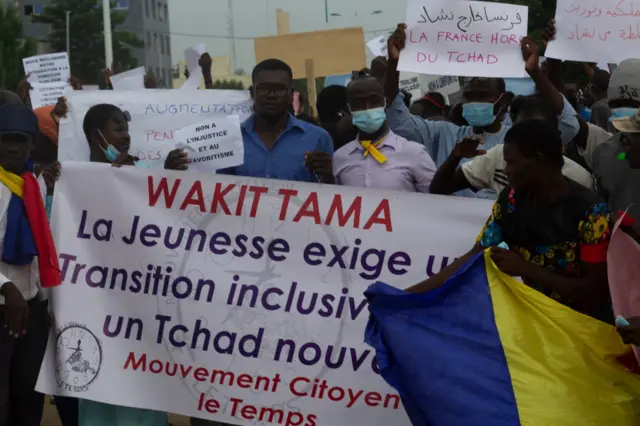 Chadian protesters demand an end to military rule