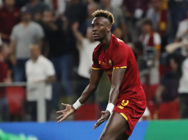 Tammy Abraham reacts