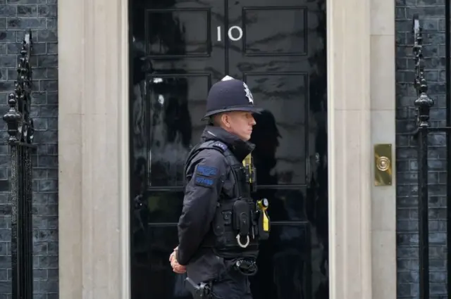 Police officer outside Downing Street