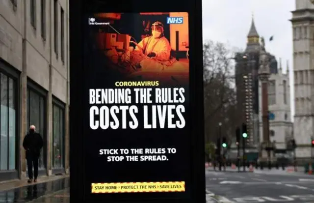 Covid warning poster saying "Bending the rules costs lives"