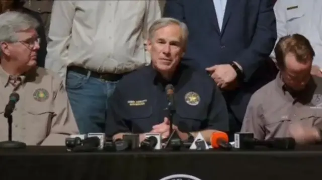 Governor Greg Abbott speaking at press conference