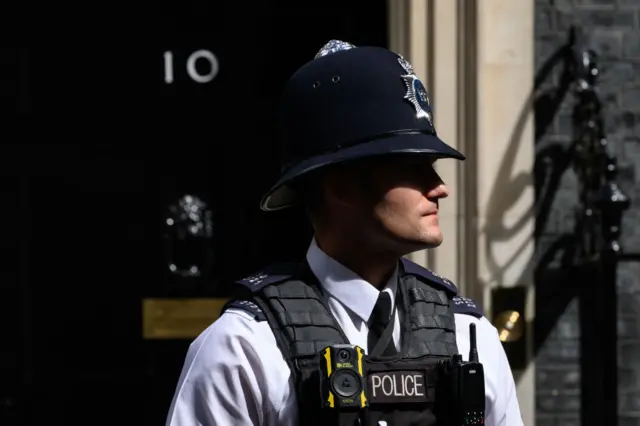 Police officer outside Downing Street