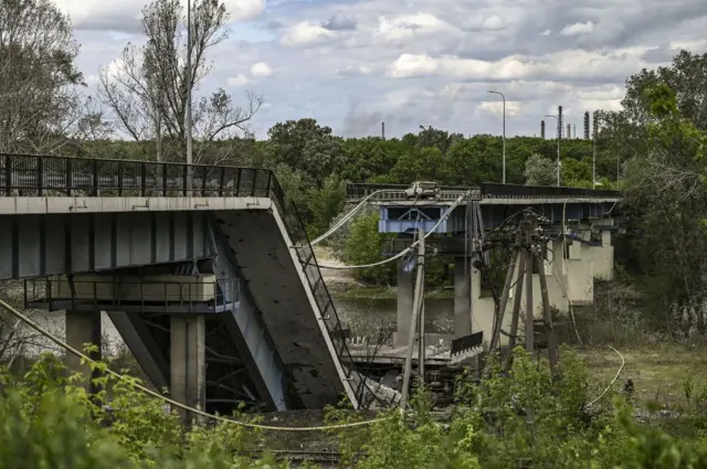 A destroyed bridge