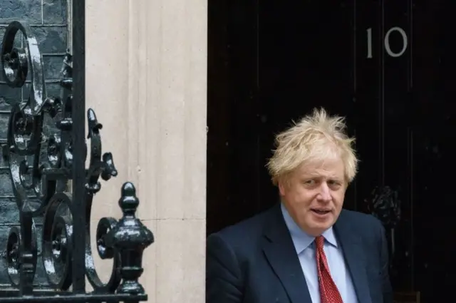 Boris Johnson outside No 10