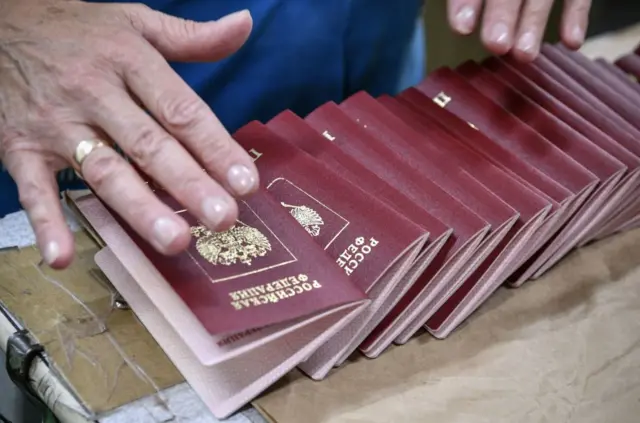 Russian passports (file image)