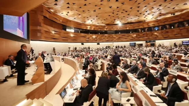 WHO assembly in Geneva, 22 May 2022