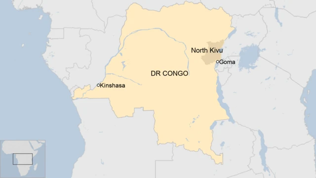 A map of Democratic Republic of Congo