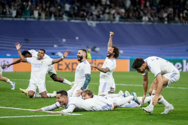 Real Madrid celebrating