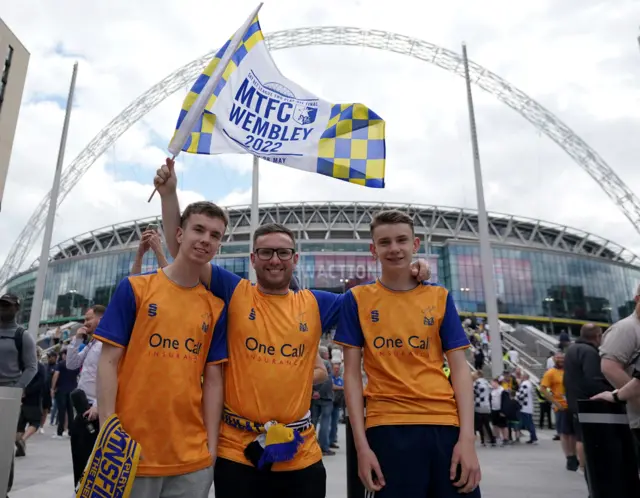 Mansfield fans outside Wembley Stadium