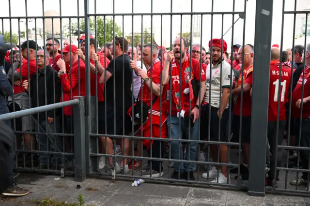 Liverpool fans outside the Champions League final