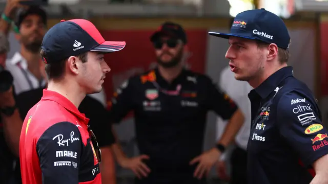 Charles Leclerc and Max Verstappen