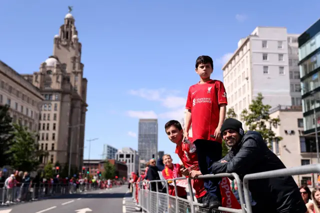 Liverpool fans on The Strand