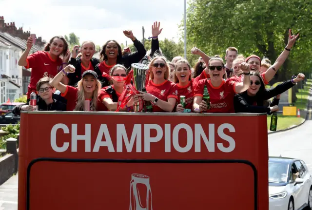 Liverpool's women's team celebrate