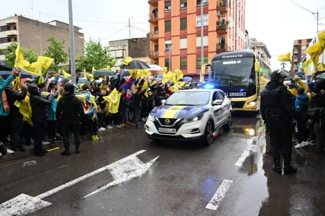 Villarreal bus arrives