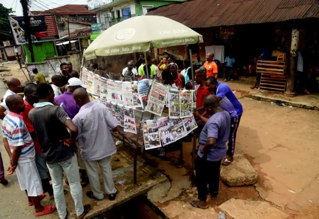 News stand in Nigeria