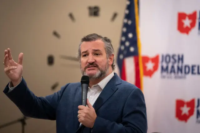 Ted Cruz speaks during a campaign event for Josh Mandel, a Republican candidate