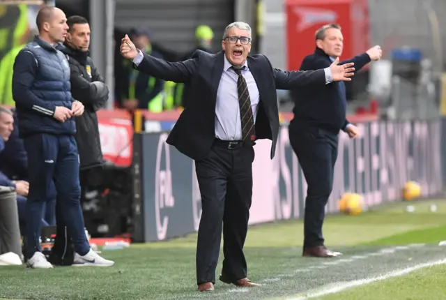 Ian McCall remonstrates with the referee