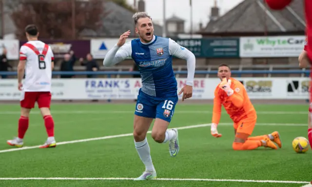 Craig Johnston celebrates putting Montrose ahead