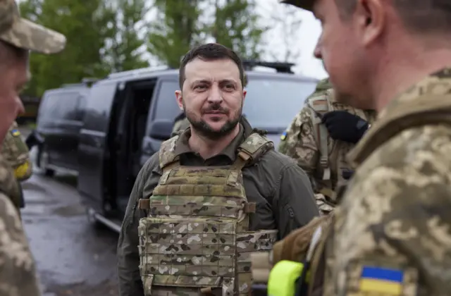 Ukrainian President Volodymyr Zelensky in Kharkiv, 29 May