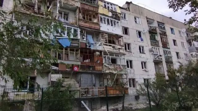 Damaged housing in Severodonetsk