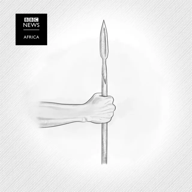 A drawing of a spear