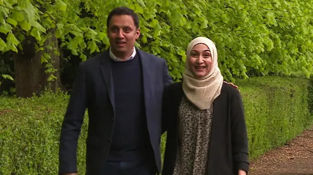 Scottish Labour Leader Anas Sarwar with his wife Furheen