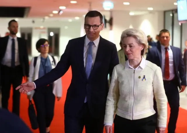 Polish PM Mateusz Morawiecki and EC President Ursula von der Leyen