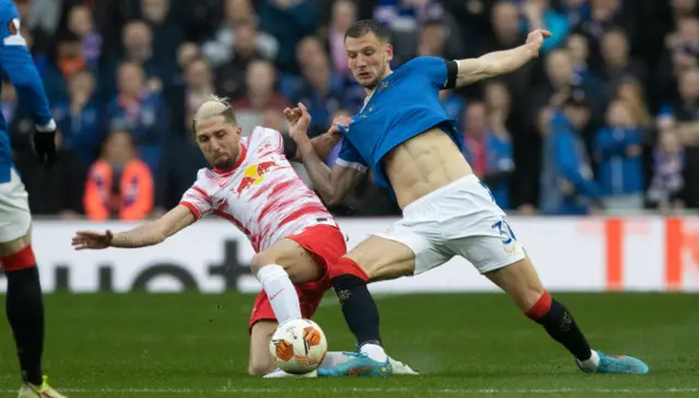Rangers are snapping into tackles all over the Ibrox pitch
