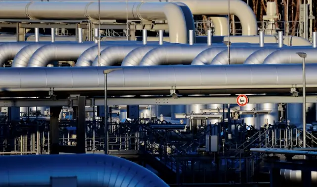 Nord Stream 2 pipes in Lubmin, Germany on 7 march