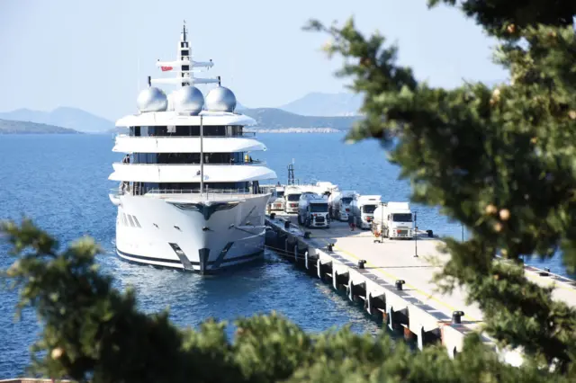 The Amadea yacht in Turkey in 2020