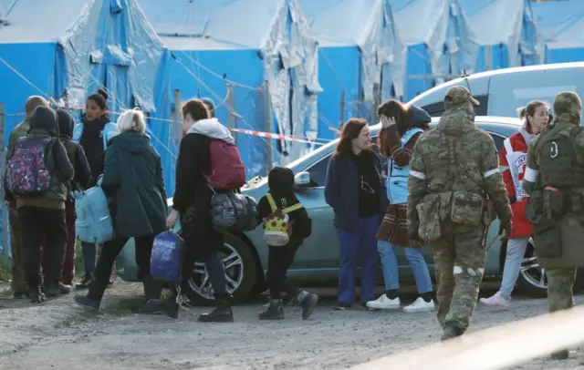 Image shows children evacuees