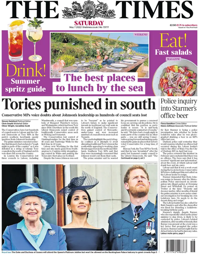 The Times front page