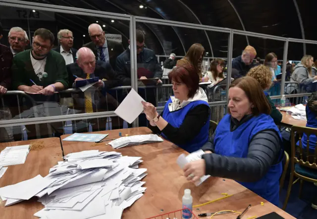 People counting votes on Friday