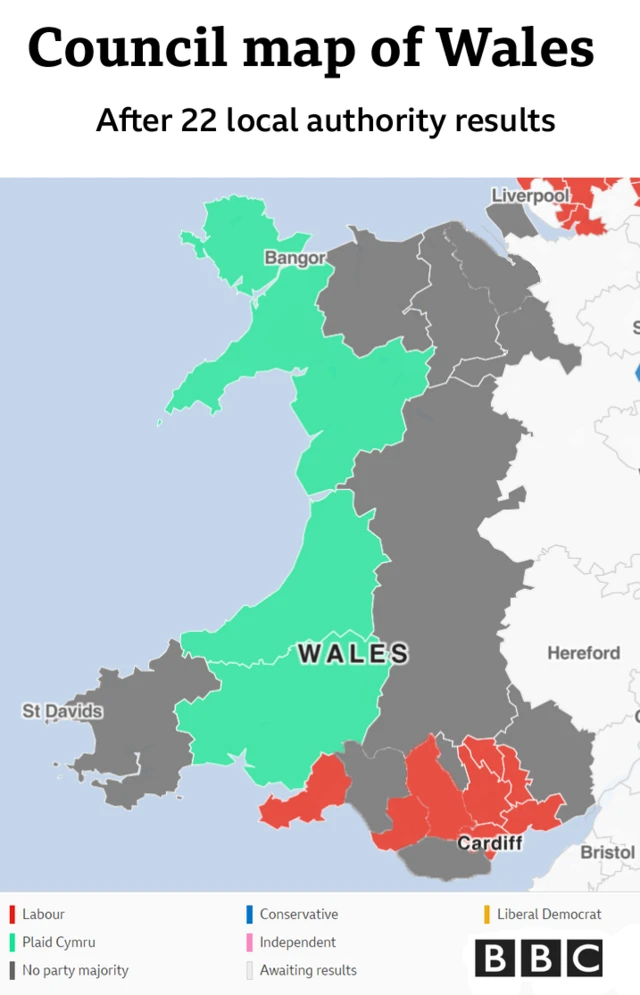 Wales council map